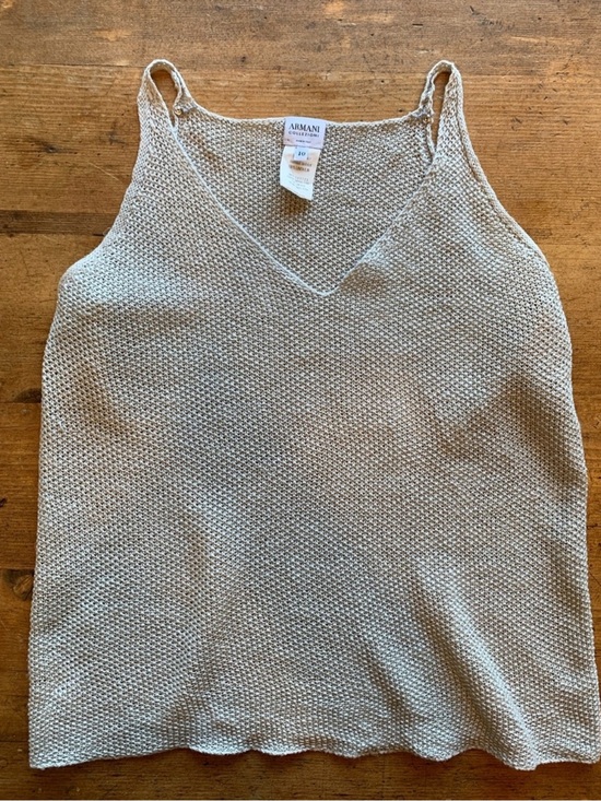 Armani Collezioni Tops - Armani Collezioni 100% Linen Knit Tank Top 10 Luxury Minimalist Costal Grandma